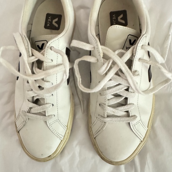 Veja White and Black Casual Sneakers - Picture 6 of 9